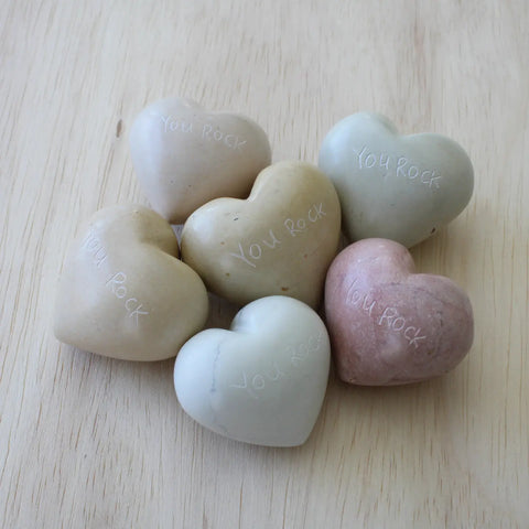You Rock Natural Soapstone Heart