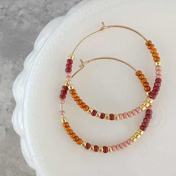 Beaded Hoop Earrings