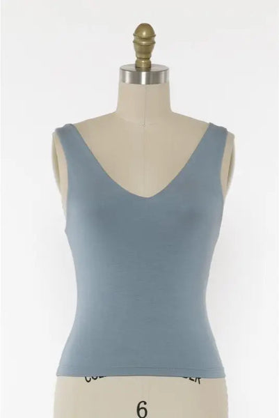 Cropped Double Layer Tank Top