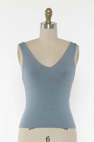 Cropped Double Layer Tank Top