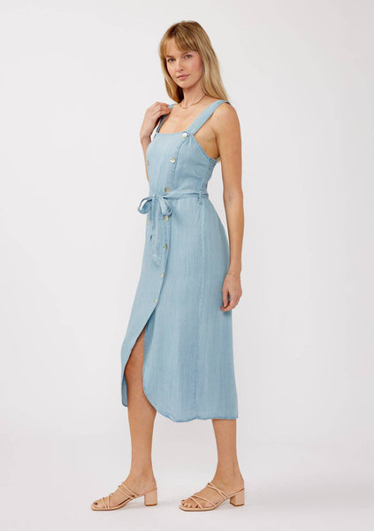 Double Breasted Tencel Midi Dress