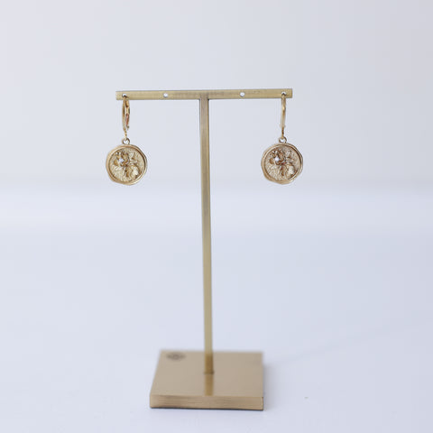 Floral Coin Earrings