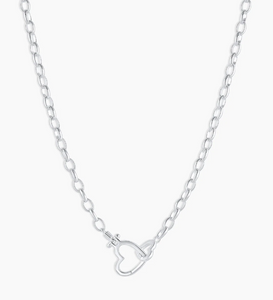Parker Heart Necklace Silver