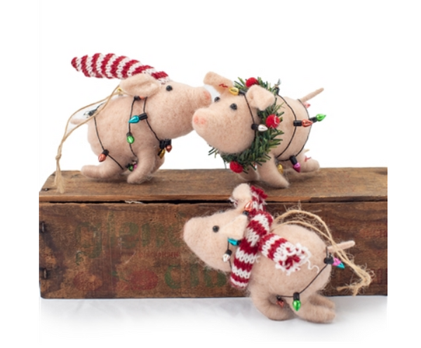 Felt Pig Ornaments