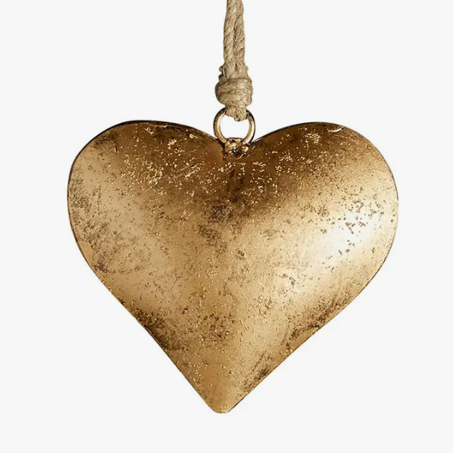 Small Golden Antique Hanging Heart