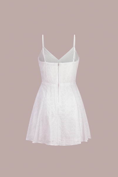 White Eyelet Ruffle Dress