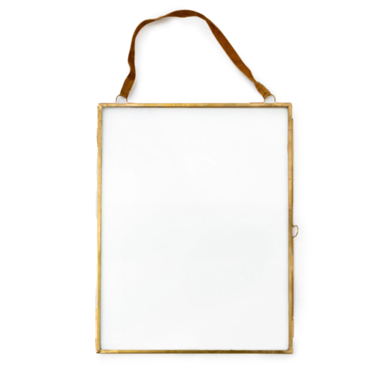 Brass Glass Hanging Frame 19"x14.5"