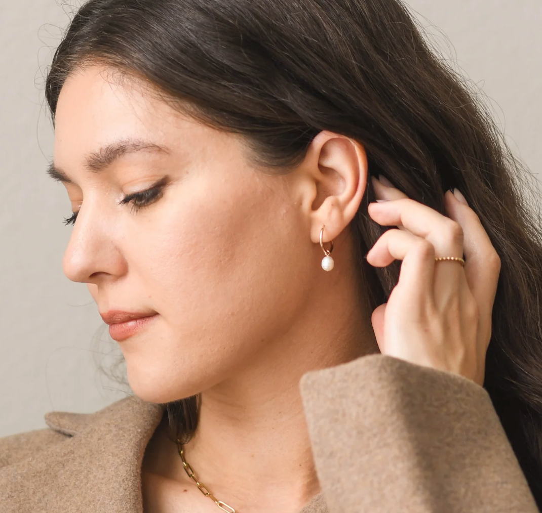 2 in 1 Pearl Hoops