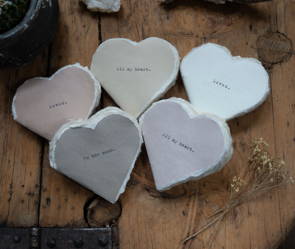 Deckled Edge Small Heart Books - Adored A Lovely Boutique