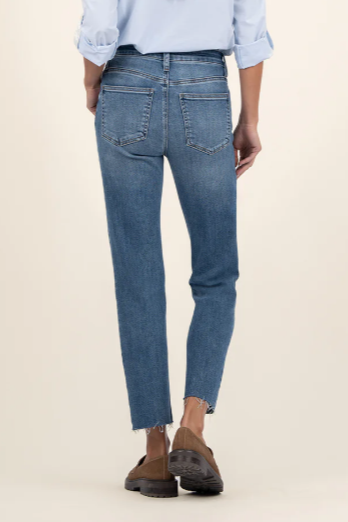 Rachael High Rise Fab Ab Raw Hem Mom Jean