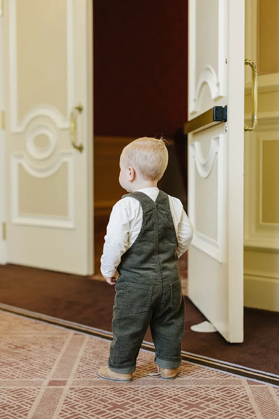 Green Corduroy Baby Overalls