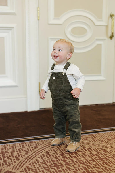 Green Corduroy Baby Overalls