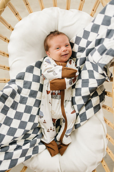 Ribbed Bamboo Zipper Sleeper - Adored A Lovely Boutique