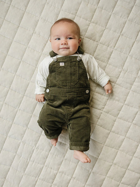 Green Corduroy Baby Overalls