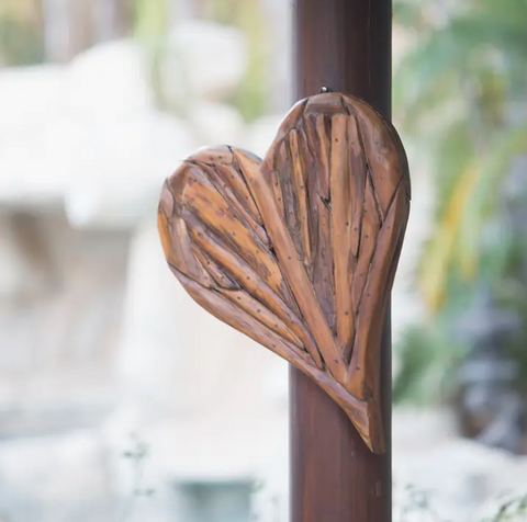 Teak Root Branch Hearts - Small