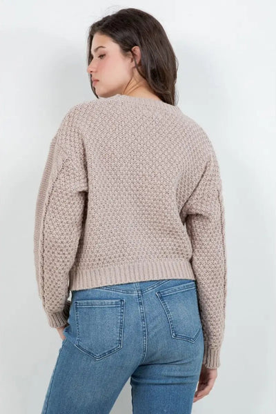 Floral Cable Knit Sweater