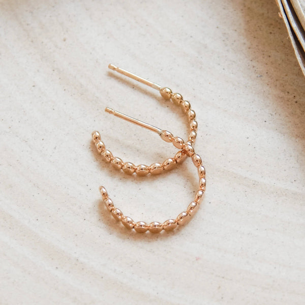 Pebble Hoop Stud Earrings