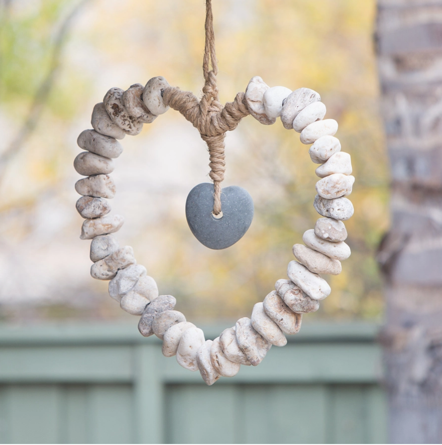 Natural Stone Heart Wreath