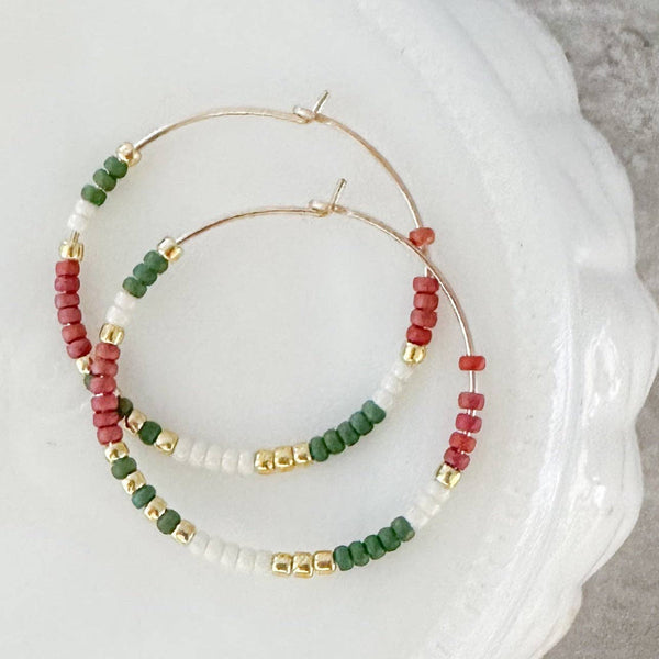 Beaded Hoop Earrings