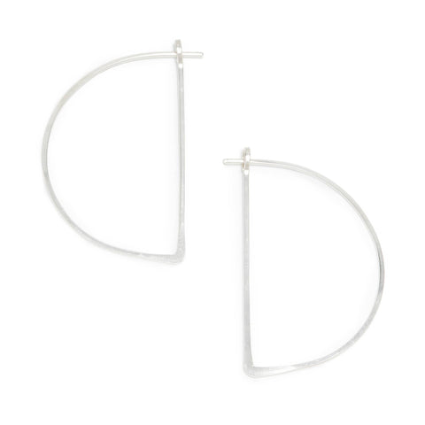 Minimal Hoop Earrings - Half Circle Half Moon