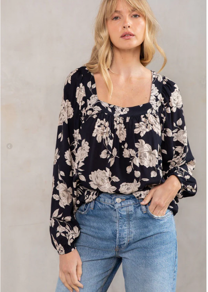 Catch Feelings Square Neck Blouse