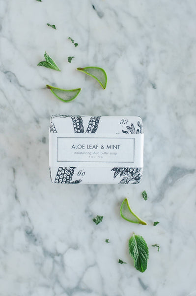 Aloe Leaf & Mint Shea Butter Soap - Bath Bar