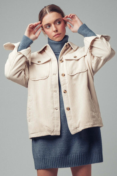 Sherpa Lined Corduroy Shacket