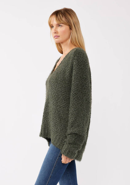 Hi-Low Fuzzy Pullover Sweater