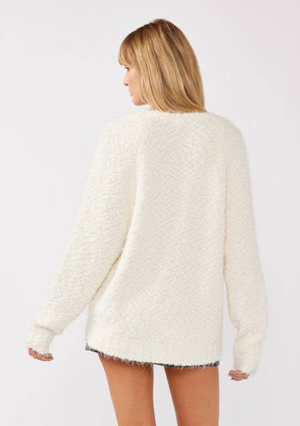 Hi-Low Fuzzy Pullover Sweater