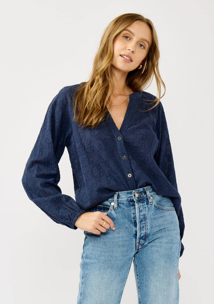 Long Sleeve Button Down Raglan Blouse