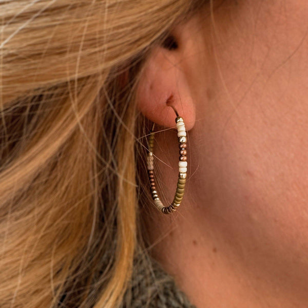 Beaded Hoop Earrings