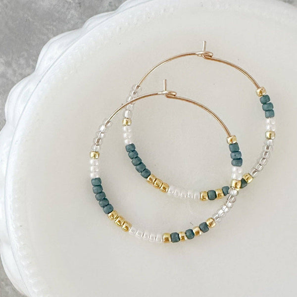 Beaded Hoop Earrings