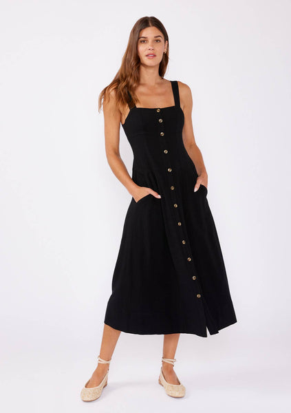 Square Neck Corset Midi Dress