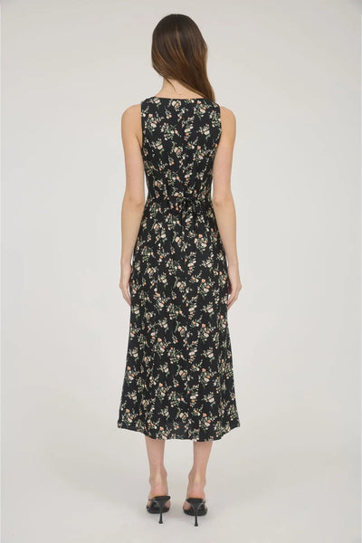 Floral Sleeveless Button Down Midi Dress