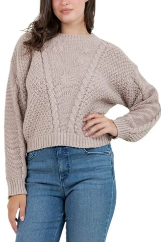Floral Cable Knit Sweater