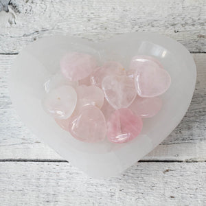 Mini Rose Quartz Heart Stones