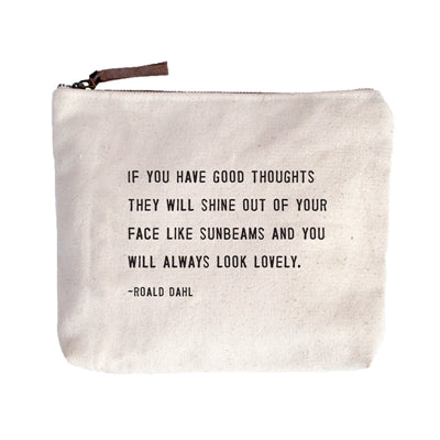 Canvas Zip Bag - Always Look Lovely - Adored A Lovely Boutique