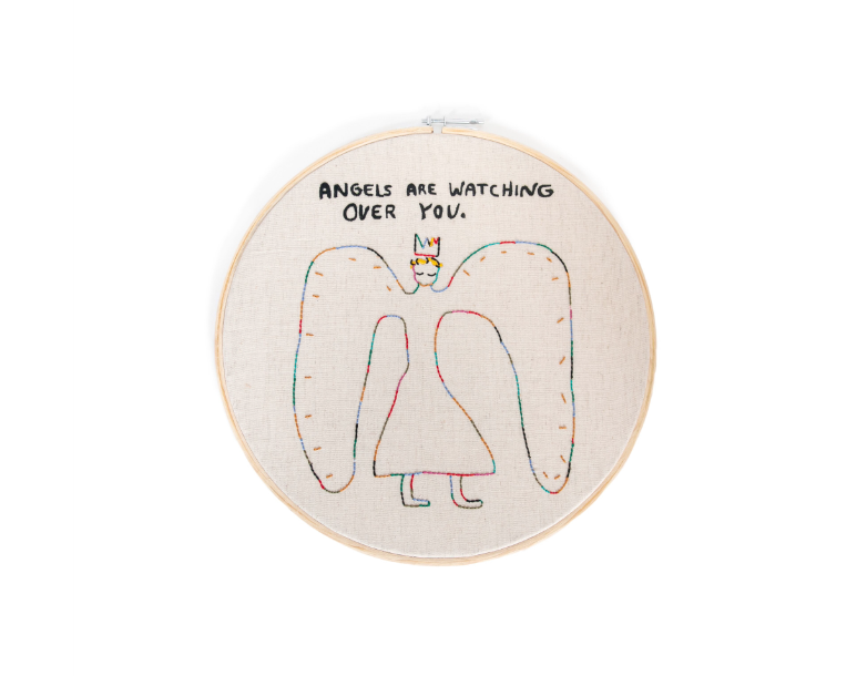 Embroidery Hoop - Angels Watching Over
