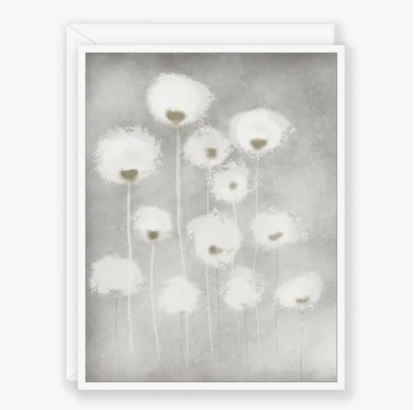 Puffy White Flowers - Greeting Card