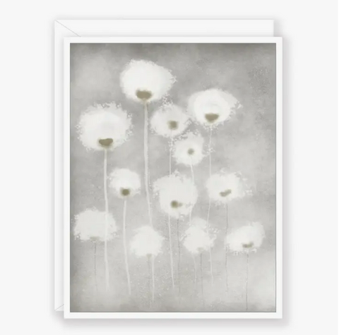 Puffy White Flowers - Greeting Card