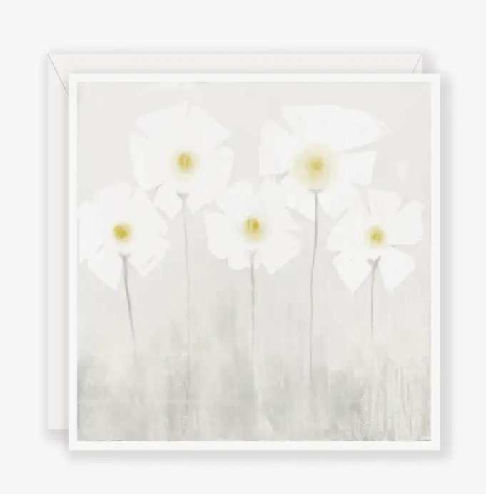 Happy Flowers - Square Greeting Card