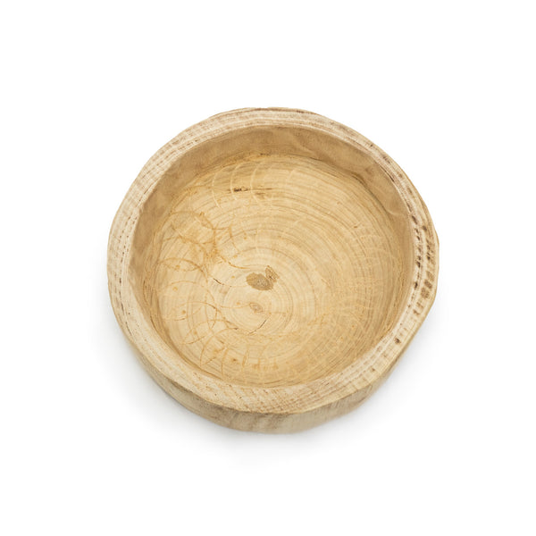 Shallow Round Wooden Bowl